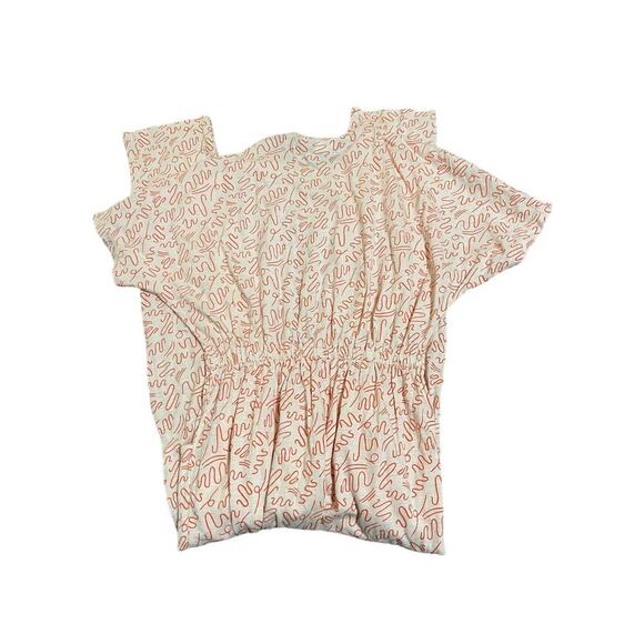 Open Edit SZ 8 Girl Pale Pink Doodle Abstract Jump Suit Long Pants Short Sleeve - Picture 3 of 7